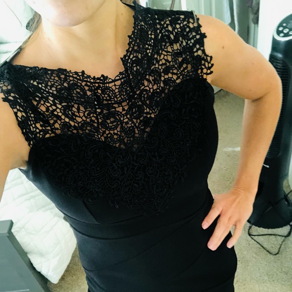 Black Short Sleeve Lace Dress,Wedding Guest/dinner - Picture 2 of 4